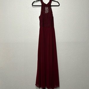 Wedtrend brand! Size S! Burgundy, Long Halter dress